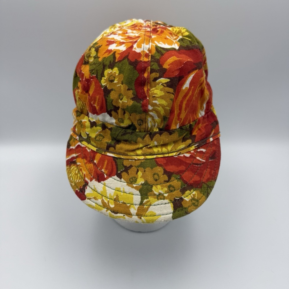 Vintage Kromer Klean Klothkap USA Floral Train Engineer Hat Cap Sz 7 1/8 Hippie